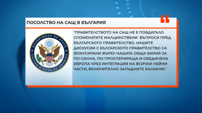 Амбасадата на САД во Бугарија: Не сме го покренувале прашањето за „македонско малцинство“ во Бугарија