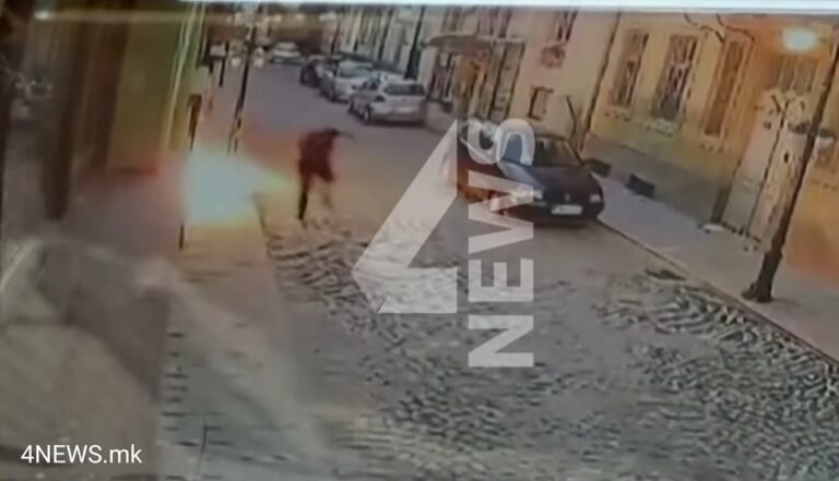 (Видео) Еве како Ламбе Алабаковски се обиде да го запали културниот центар „Иван Михајлов“ во Битола