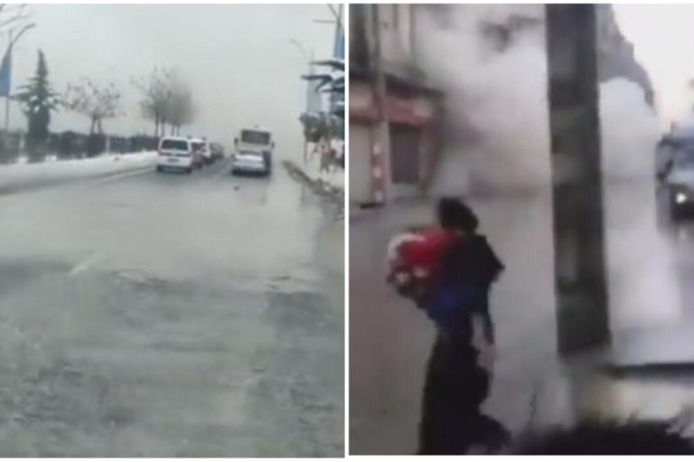 (Видео) Згради се уриваат, бранови ги потопуваат улиците, луѓето се избезумени по вториот земјотрес во Турција