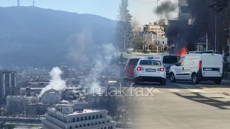 Автомобил се запали и скоро целосно изгоре пред Влада