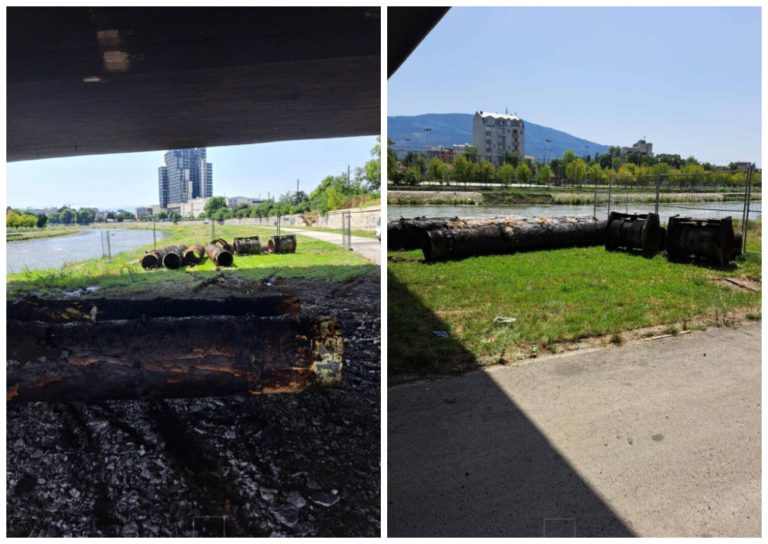 Почна отстранувањето на опожарениот топловод на мостот „Беласица”