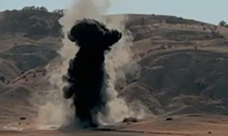 (Видео) МВР изврши ништење на експлозивни средства кои потекнуваат од кривични дела на полигонот „Пенуш“