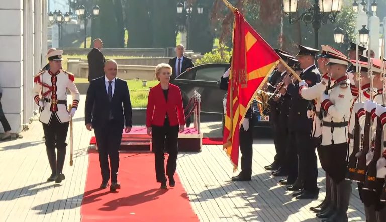 Премиерот Ковачевски ја пречека претседателката на Европската комисија, Урсула фон дер Лајен