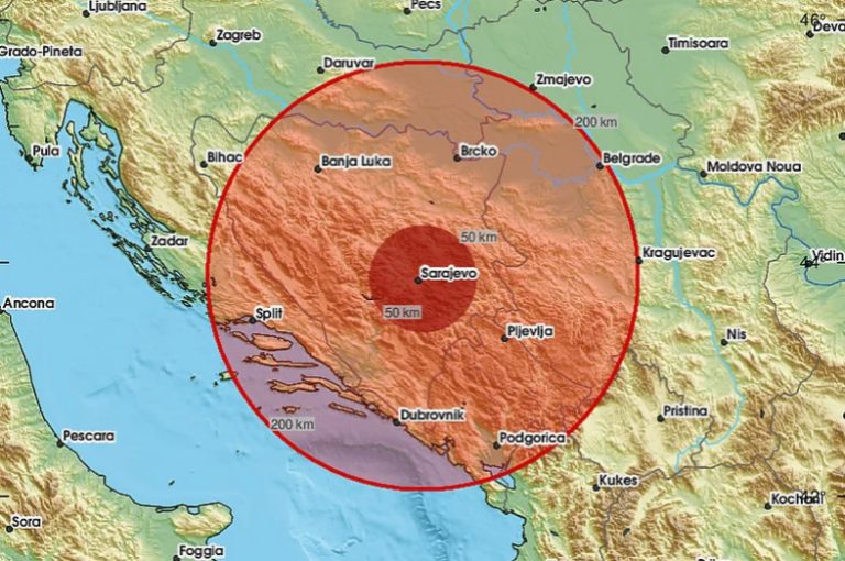 Земјотрес почувствуван во Сараево