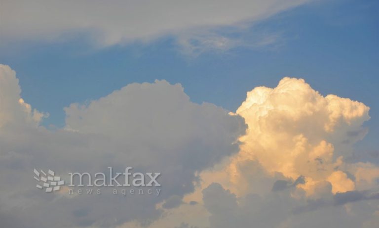 Променливо облачно со сончеви периоди, попладне ќе има услови за локални слаби врнежи од дожд