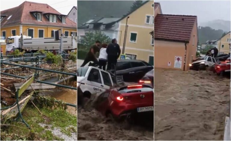Поплави во Австрија, властите повикуваат на претпазливост: „Секоја капка дожд што паѓа е премногу“