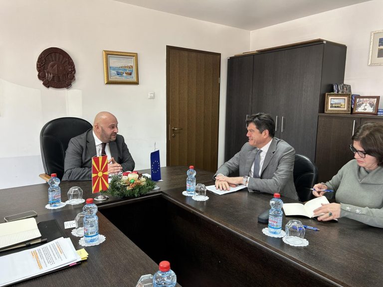 Претседателот на Уставниот суд Дарко Костадиновски се сретна со амбасадорот на ЕУ во земјава, Михалис Рокас