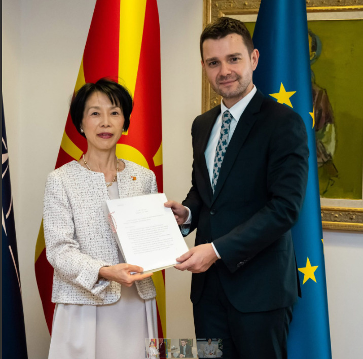 Муцунски ги прими копиите од акредитивните писма на новоименуваниот амбасадор на Јапонија, Сецуко Кавахара