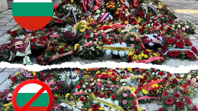 Осквернување во српски стил на бугарските симболи на гробот на Гоце Делчев во Скопје