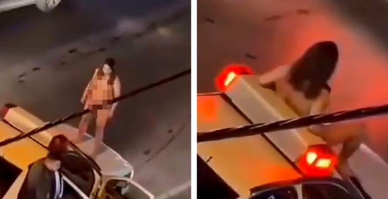 (Видео) Гола Иранка скокна врз полициски автомобил и седна на шофершајбна во знак на протест поради односот кон жените во земјата