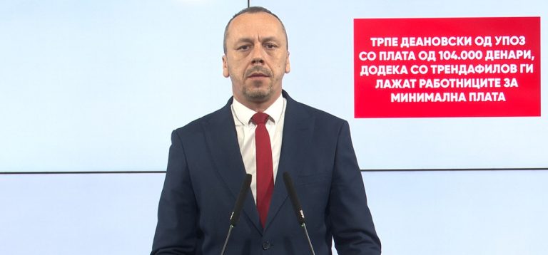 (Видео) Петрушевски: Трпе Деановски од УПОЗ со плата од 104.000 денари, додека ги лаже работниците за минималец