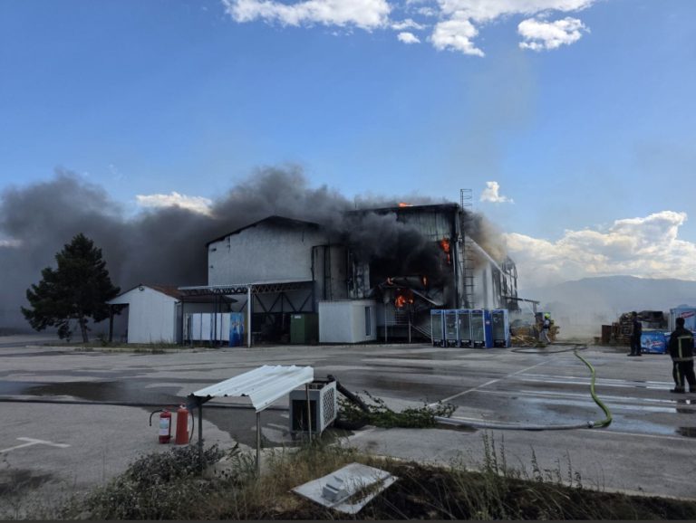 Во пожарот во Чучер Сандево изгоре магацинот на „Фриком“ – вработените се безбедни