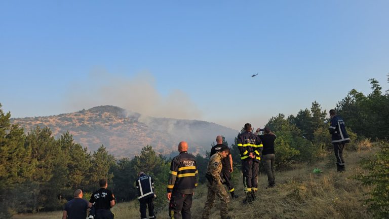 (Видео) Два полициски хеликоптери го гаснат пожарот во околината на Блаце