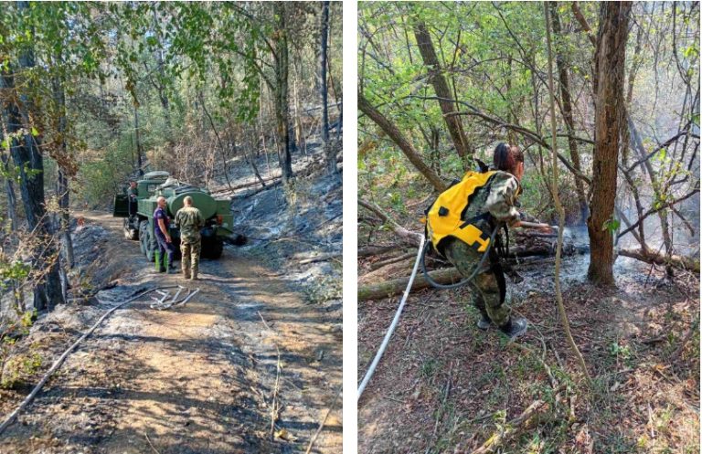 Бугарската армија помага во гаснењето на пожари во областите Велико Трново и Благоевград
