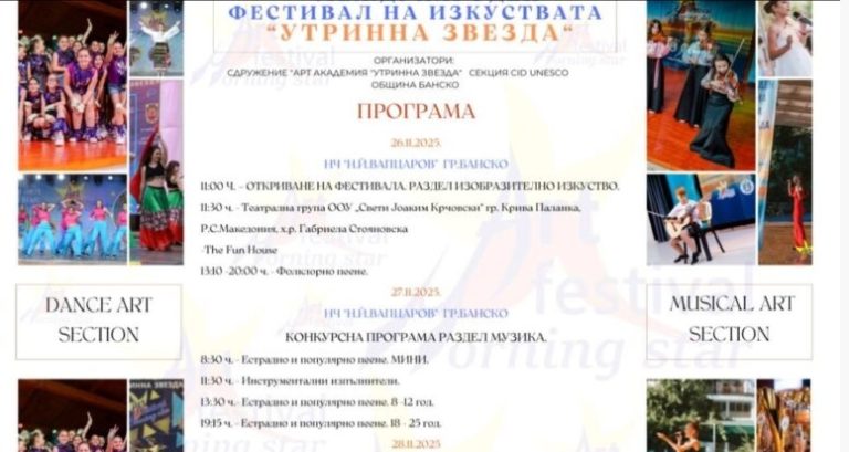 Младите актери од ООУ „Св. Климент Охридски“ од Крива Паланка ќе гостуваат на уметничкиот фестивал „Утринска ѕвезда“ во Банско