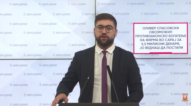 (Видео) Манасиевски: Оливер Спасовски овозможил противзаконско богатење на фирма во Сарај за 5,5 милиони денари, ЈО веднаш да постапи