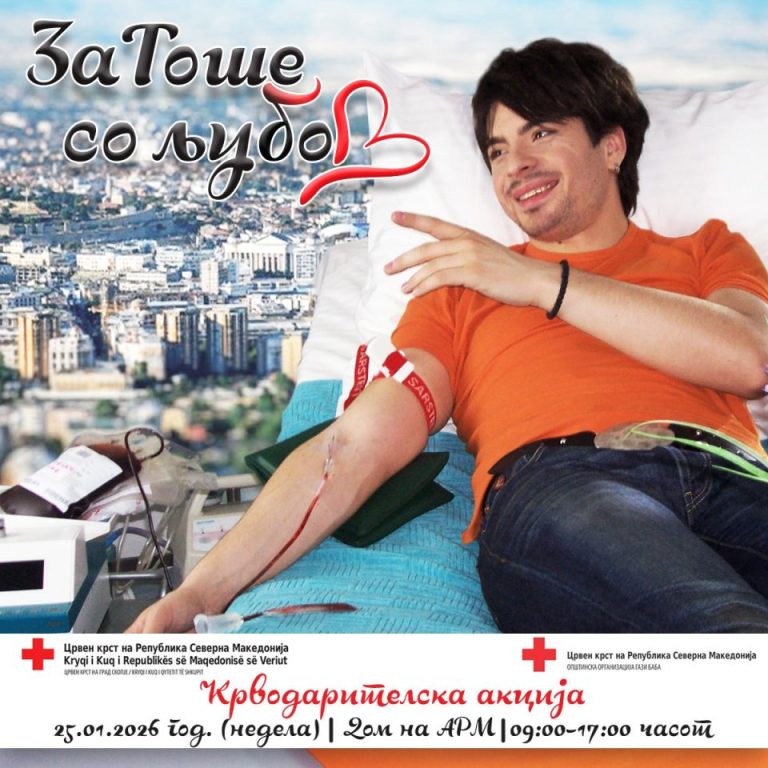 Денес може да се дарува крв во чест на хуманоста на Тоше Проески