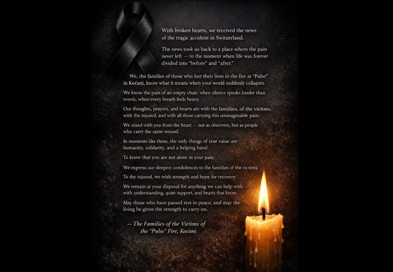 Здружението „16-ти март 2025 година “ со поддршка до Швајцарија по големата трагедија во зимското одморалиште Кран-Монтана