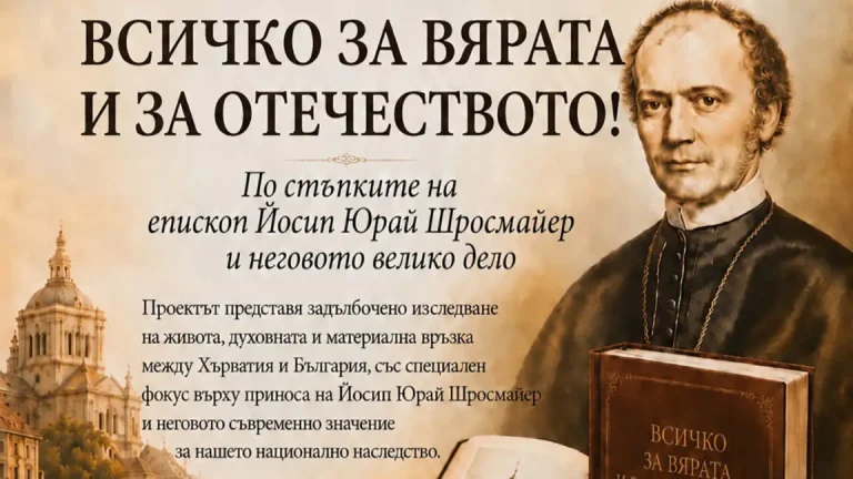 Мултимедискиот проект „По трагите на епископ Јосип Јурај Штросмајер и неговите истомисленици“ ќе биде претставен во Софија