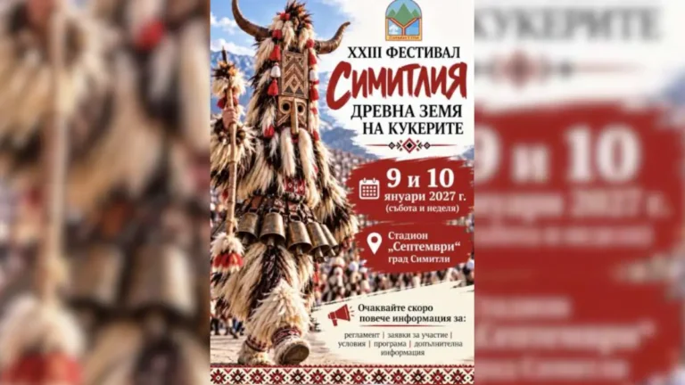 Меѓународниот кукерски фестивал во Симитли ќе се одржи на 9 и 10 јануари 2027 година